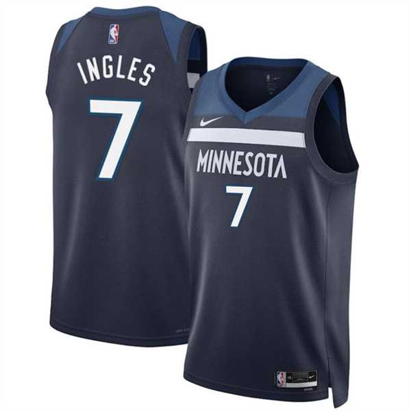 Men%27s Minnesota Timberwolves #7 Joe Ingles 2024 Icon Edition navy 75th Anniversary Swingman Stitched Jersey Dzhi